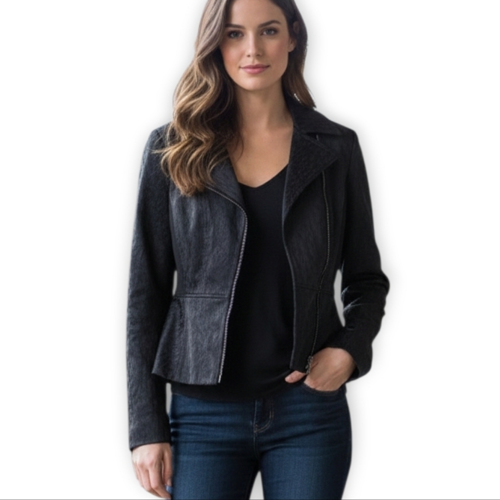 Tahari Peplum Black Jacket